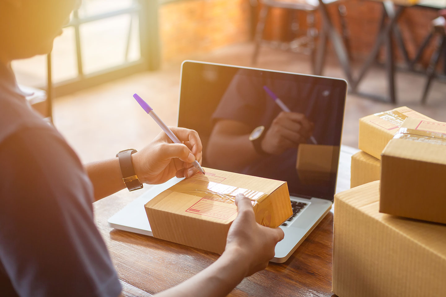 Business owner adapting to sales and marketing during covid